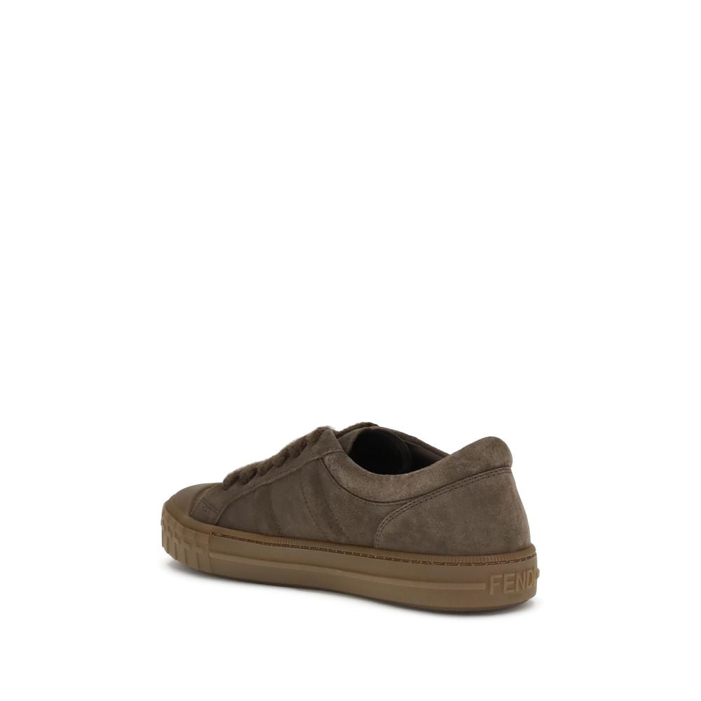 Fendi Brown Rubber Low Top Sneakers