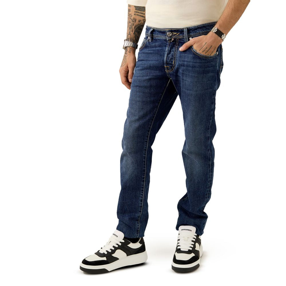 Jacob Cohen Blue Cotton Skinny Jeans
