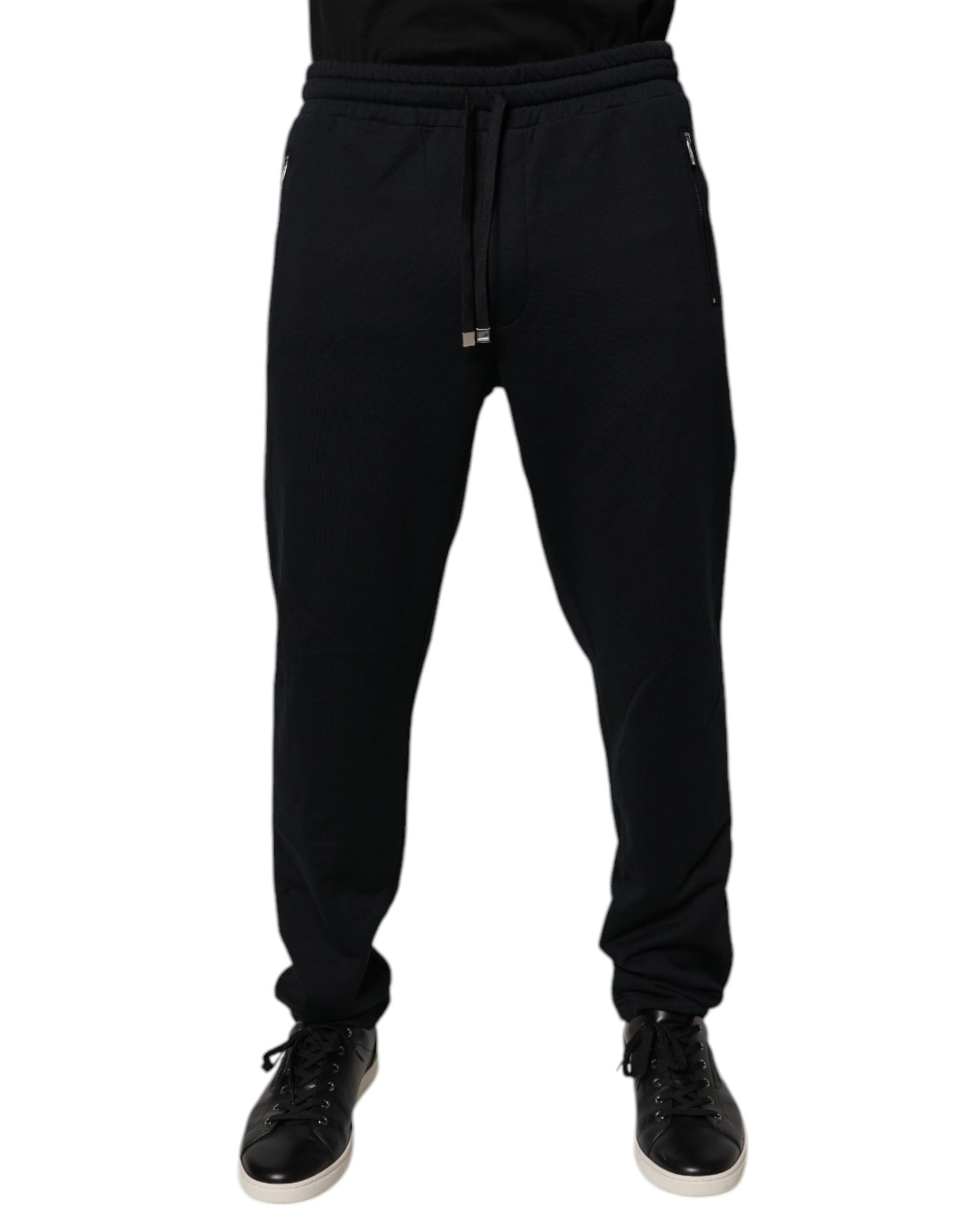 Dolce & Gabbana Black Cotton Men Jogger Sweatpants Pants