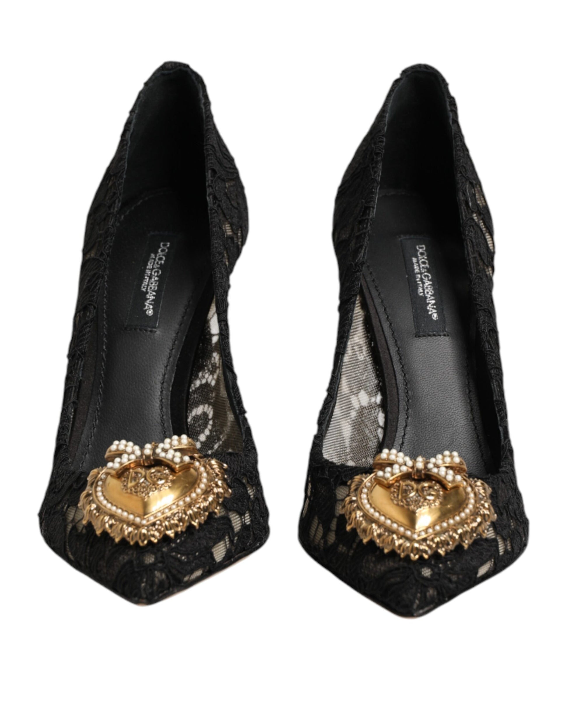 Dolce & Gabbana Black Taormina Lace DEVOTION Pumps Shoes