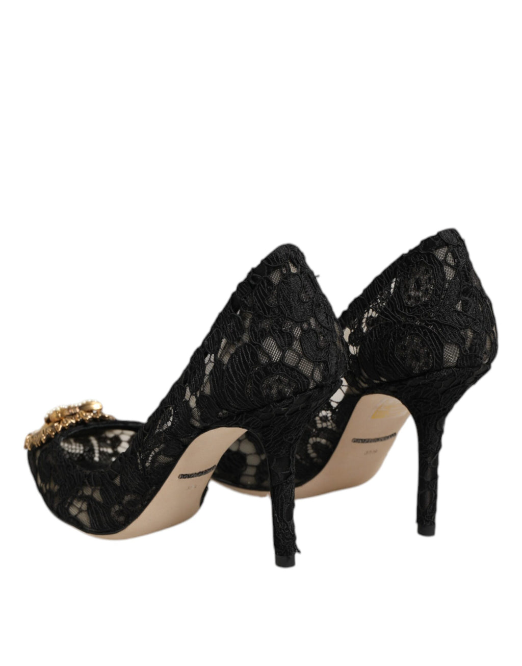 Dolce & Gabbana Black Taormina Lace DEVOTION Pumps Shoes