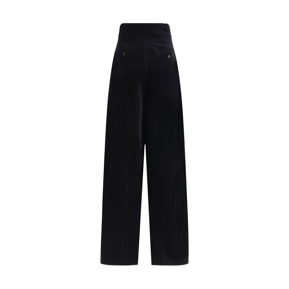 Max Mara Black Cotton Casual Pants