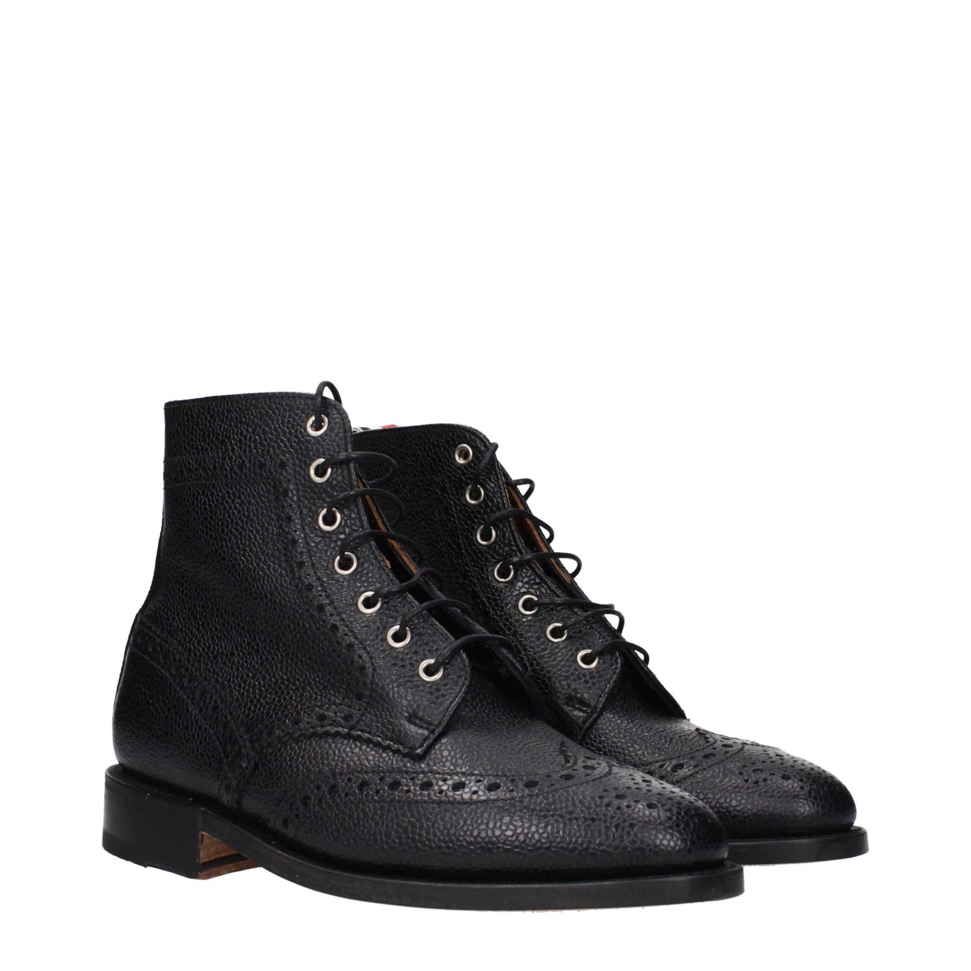 Thom Browne Black Leather Ankle Boots