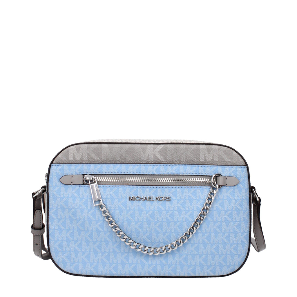 Michael Kors Light Blue Fabric Crossbody Bag