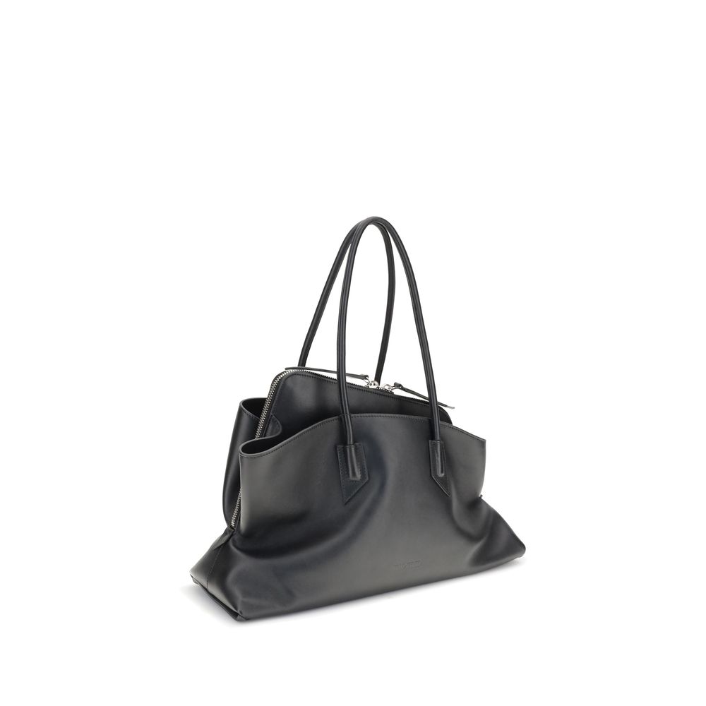 The Attico Black Calf Leather Bos Taurus Shoulder Bag