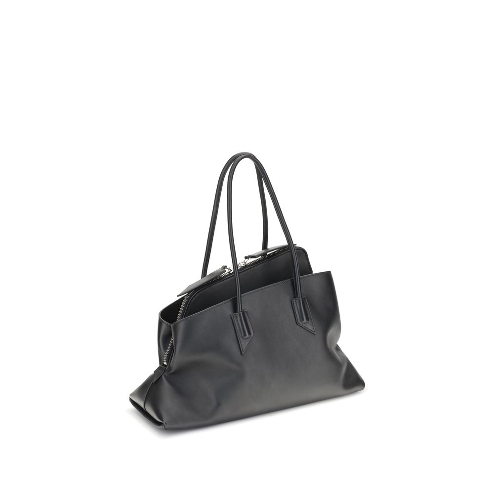 The Attico Black Calf Leather Bos Taurus Shoulder Bag