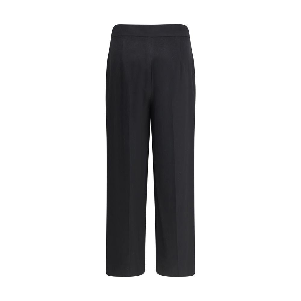 Max Mara Black Fleece Wool Casual Pants