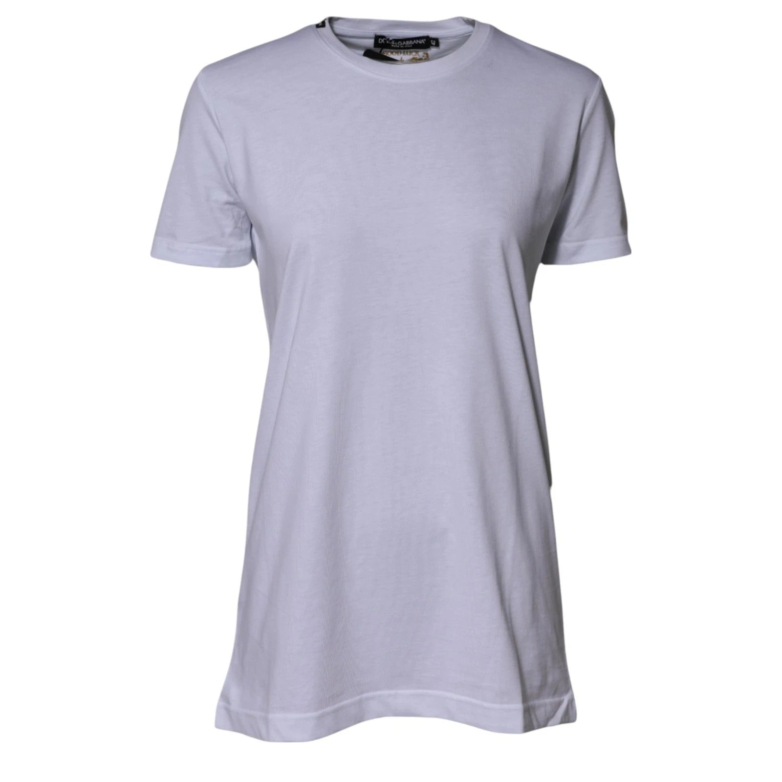 Dolce & Gabbana White Cotton Goodluck 2023 Crew Neck T-shirt