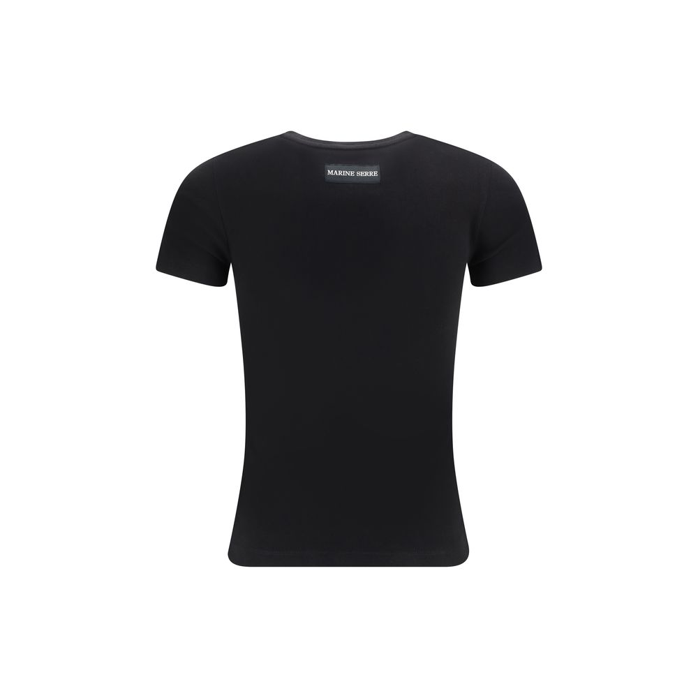 Marine Serre Black Cotton T-Shirt