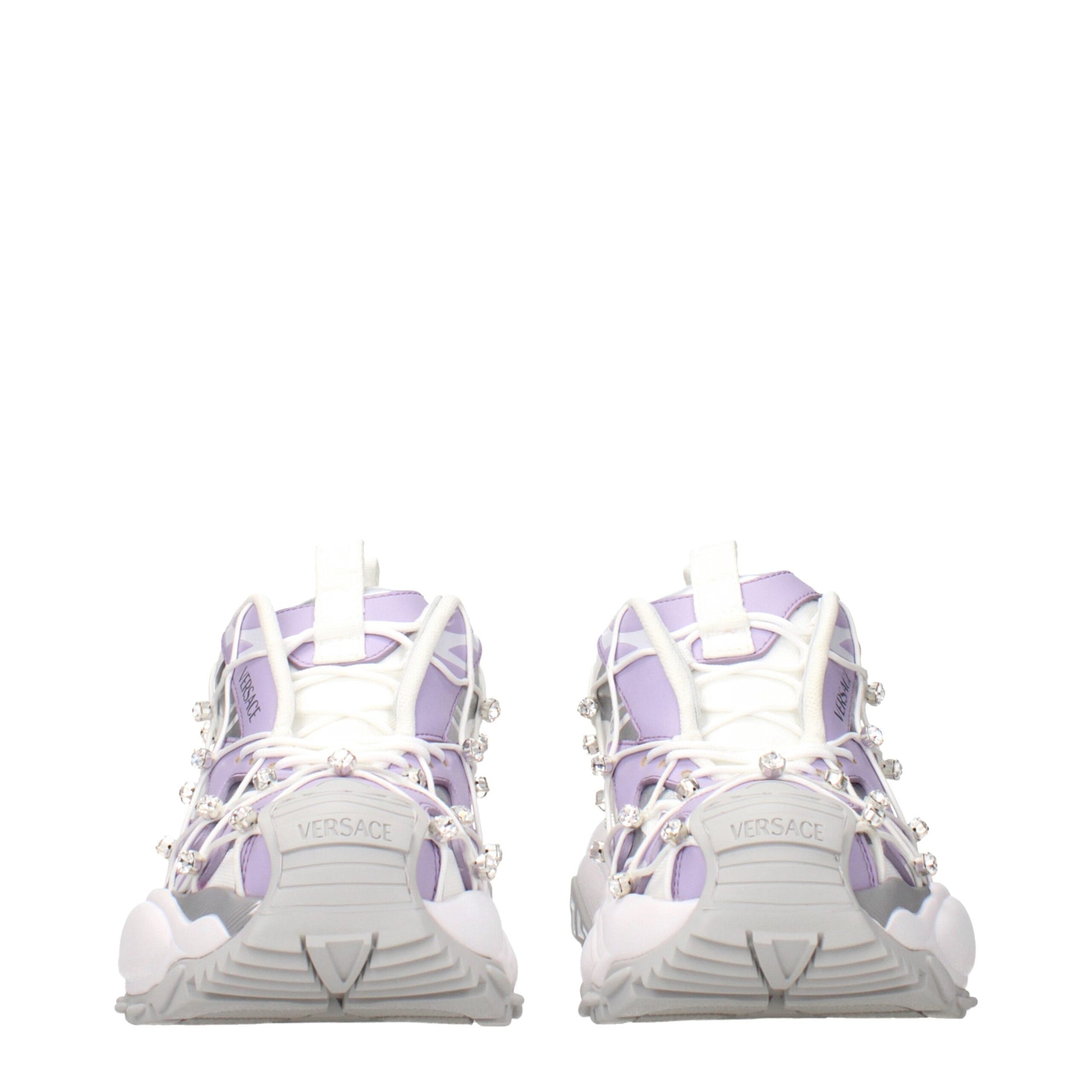 Versace White Fabric Chunky Sneakers