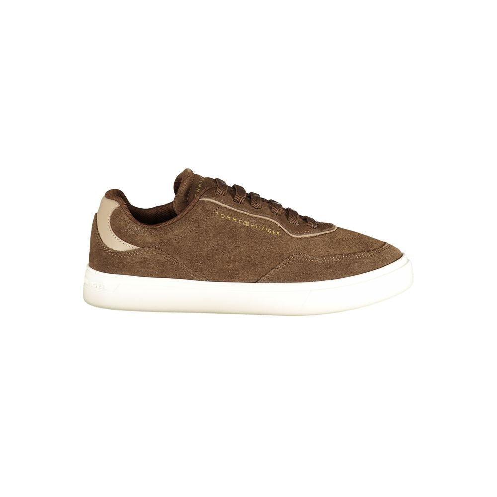 Tommy Hilfiger Brown Leather Women Sneaker