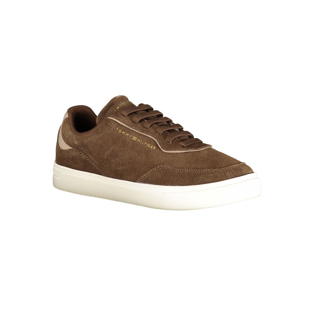 Tommy Hilfiger Brown Leather Women Sneaker