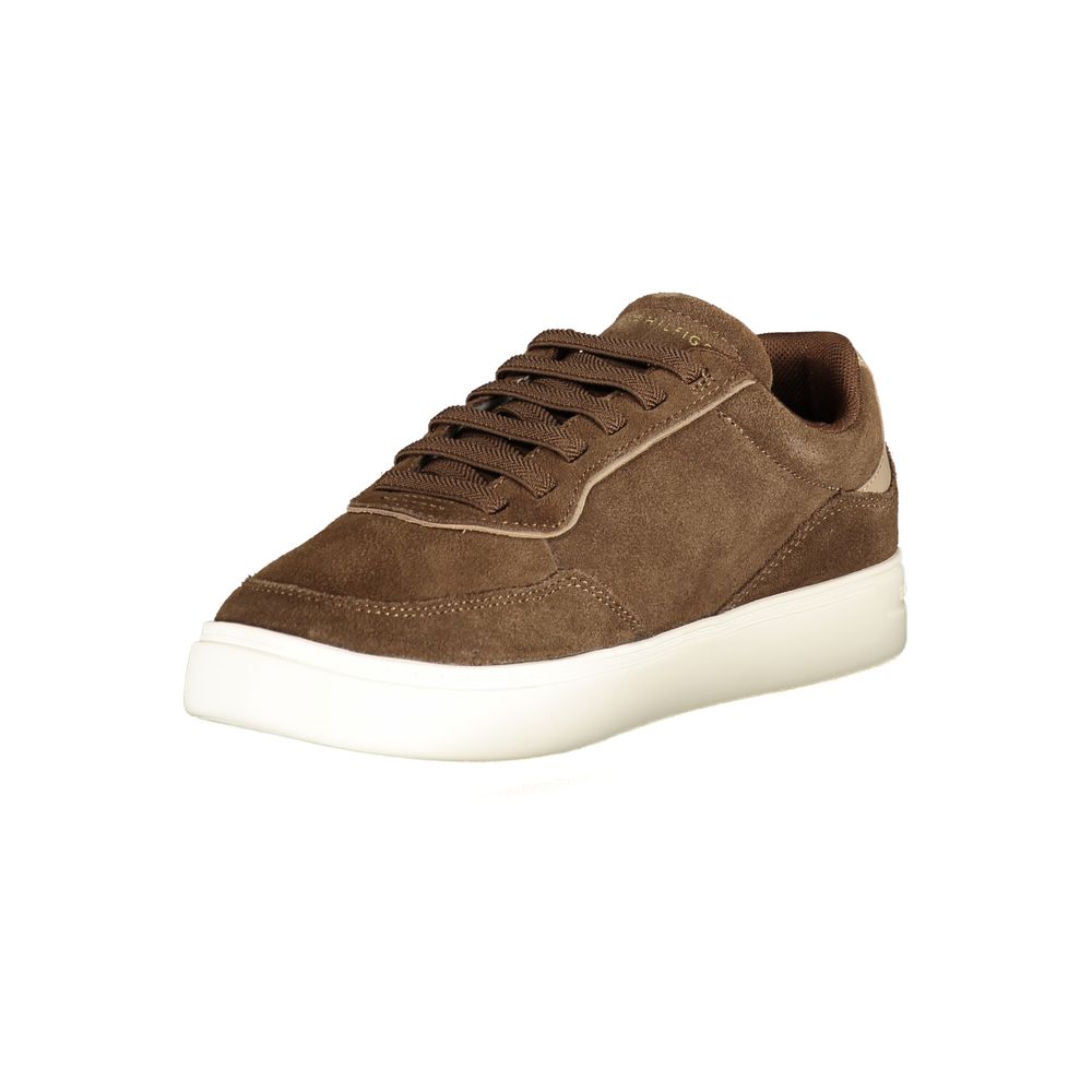 Tommy Hilfiger Brown Leather Women Sneaker