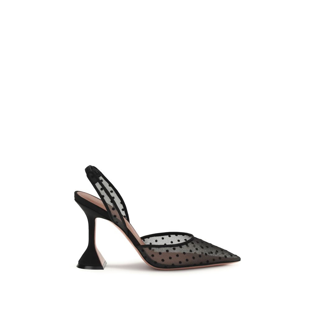 Amina Muaddi Black Polyester Pumps
