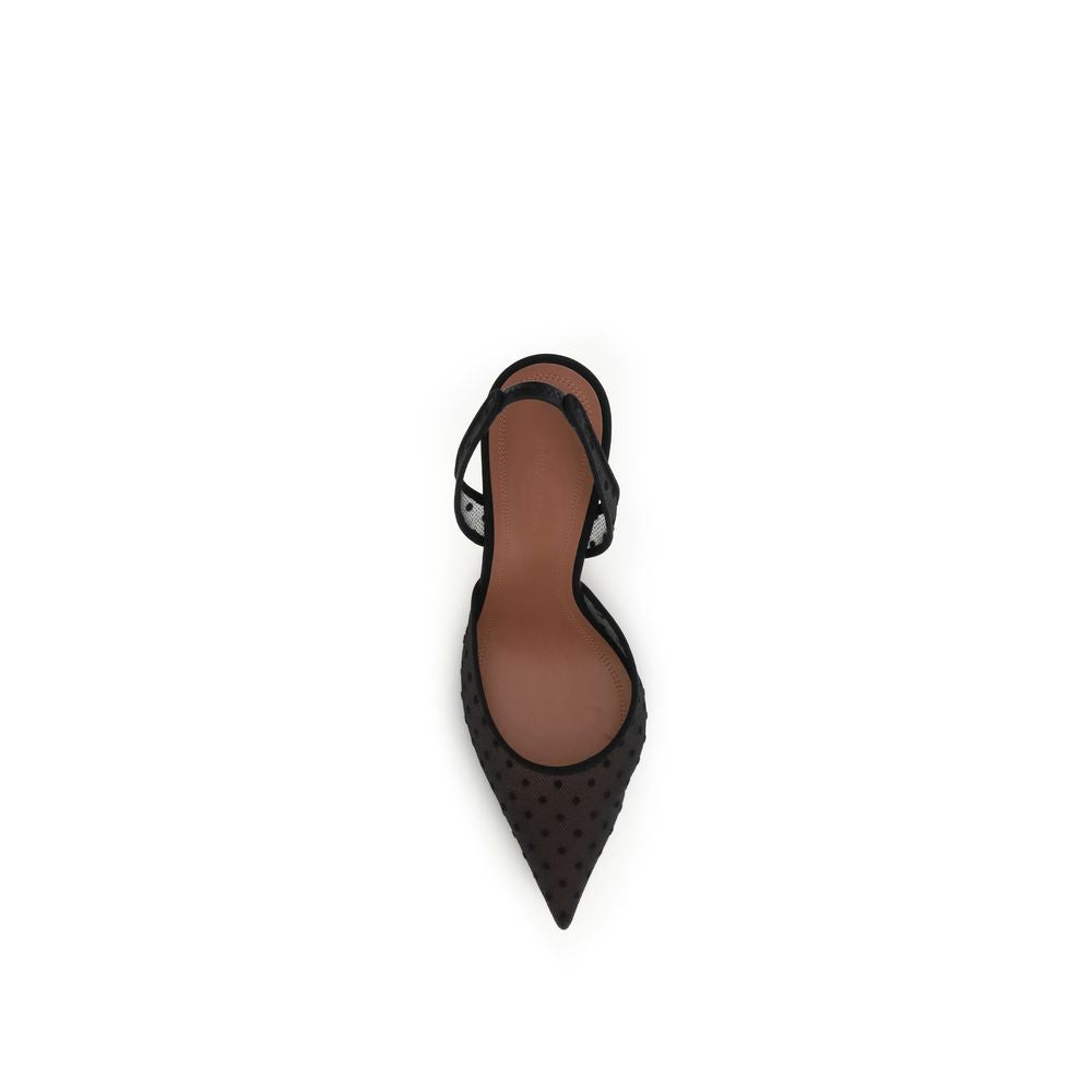 Amina Muaddi Black Polyester Pumps