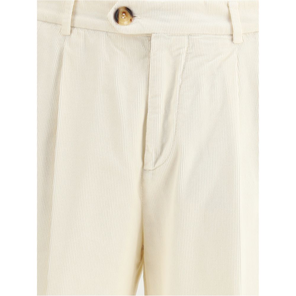 Brunello Cucinelli Cream Cotton Casual Pants