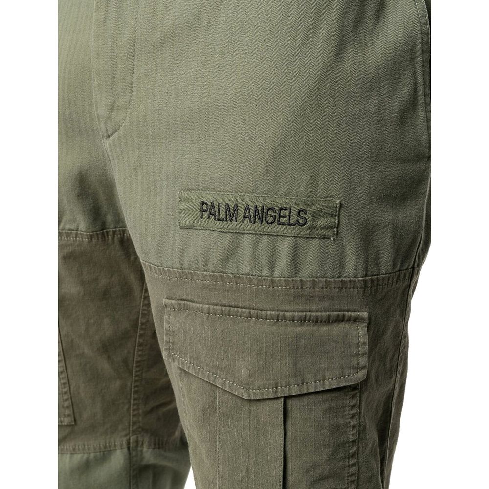 Palm Angels Green Cotton Cargo Pants