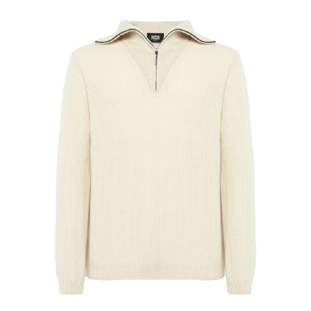 Alpha Studio White Cashmere Sweater