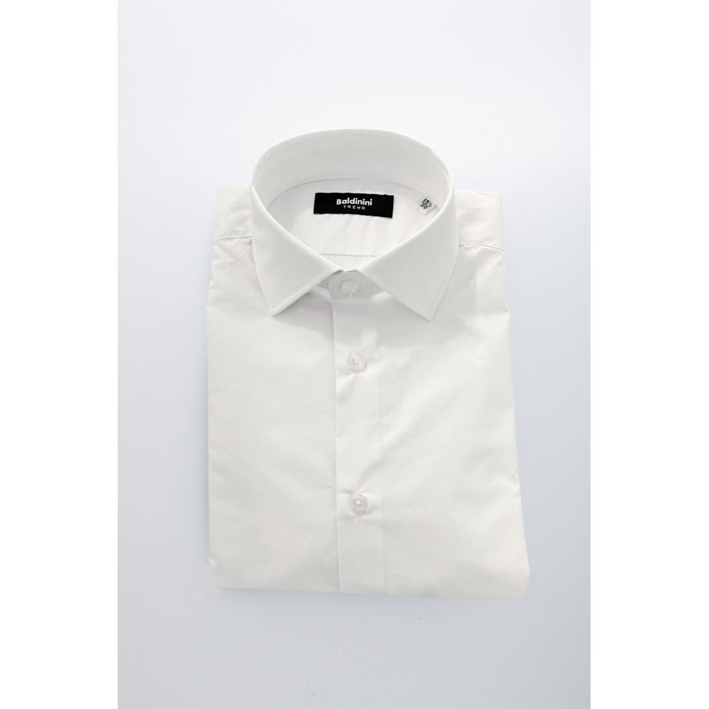 Baldinini Trend White Cotton Men Shirt