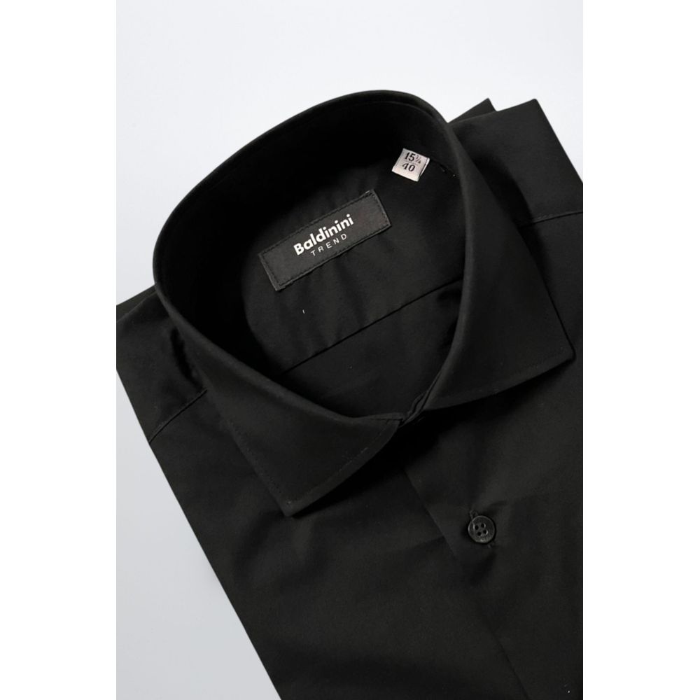 Baldinini Trend Black Cotton Men Shirt
