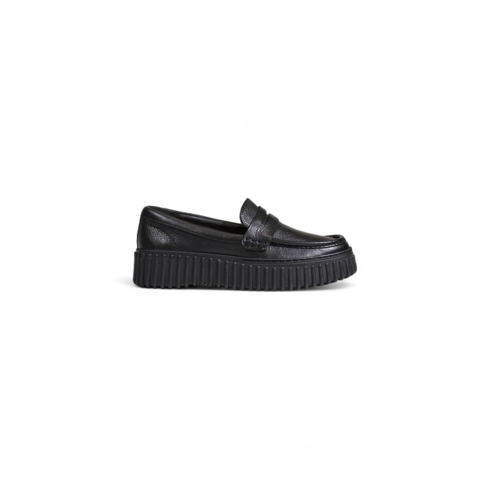 Clarks Black Leather Platform Pumps