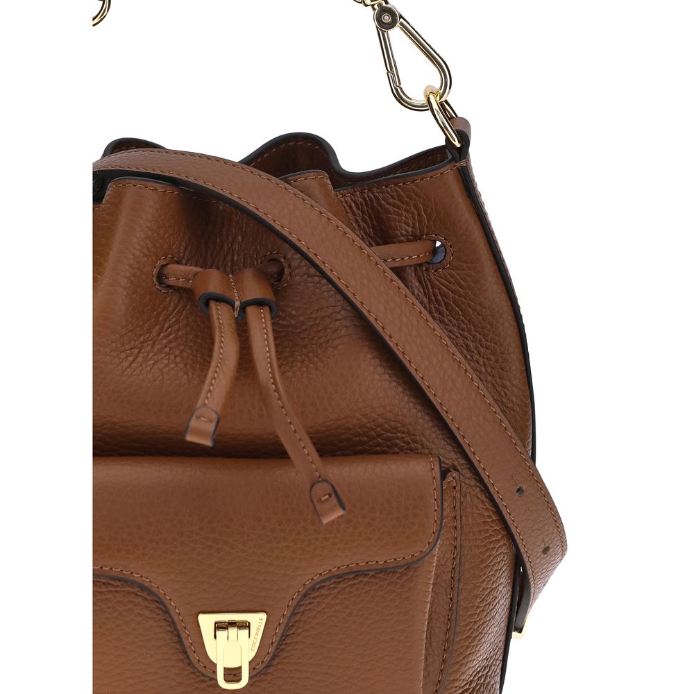 Coccinelle Brown Calf Leather Bos Taurus Backet Bag