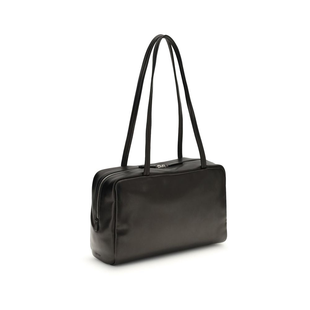 The Row Black Calf Leather Bos Taurus Shoulder Bag