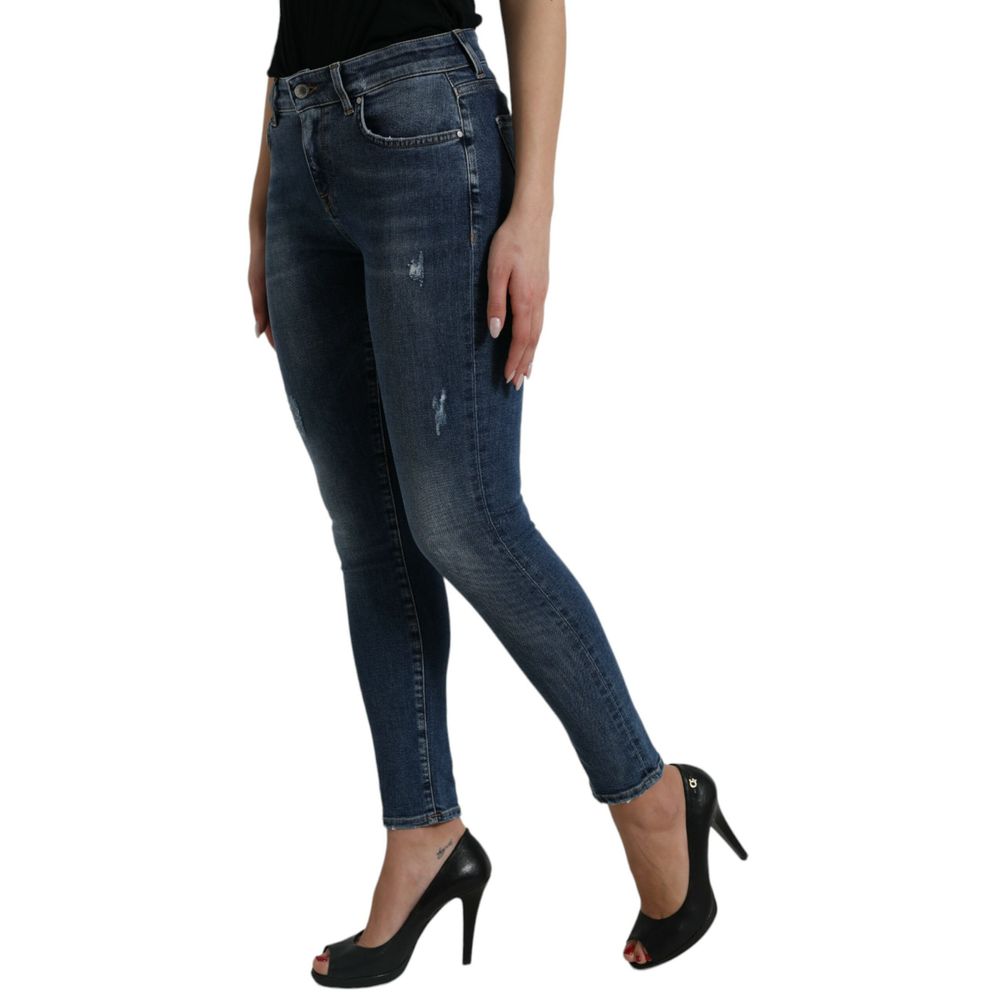 Dolce & Gabbana Blue Cotton Skinny Jeans