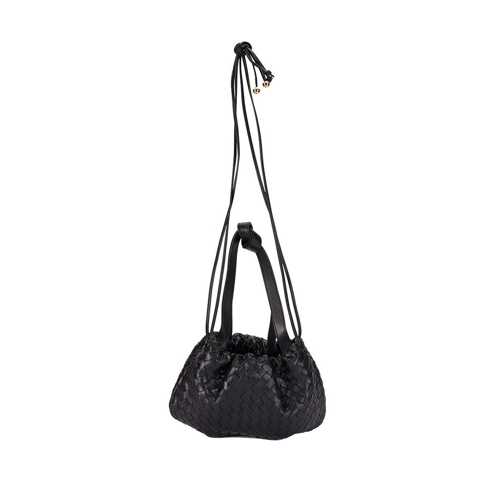 Bottega Veneta Black Lamb Leather Backet Bag