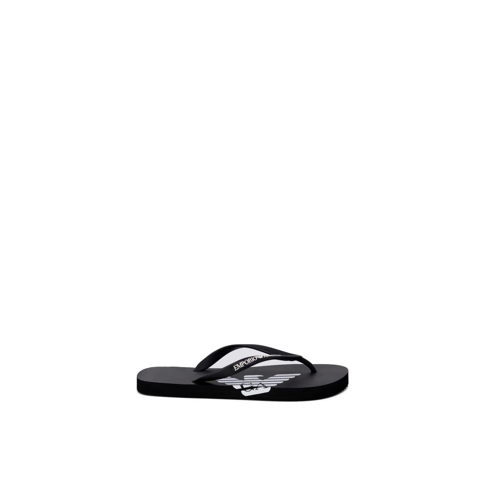 Emporio Armani Underwear Black And White Rubber Flip-Flop Sandals