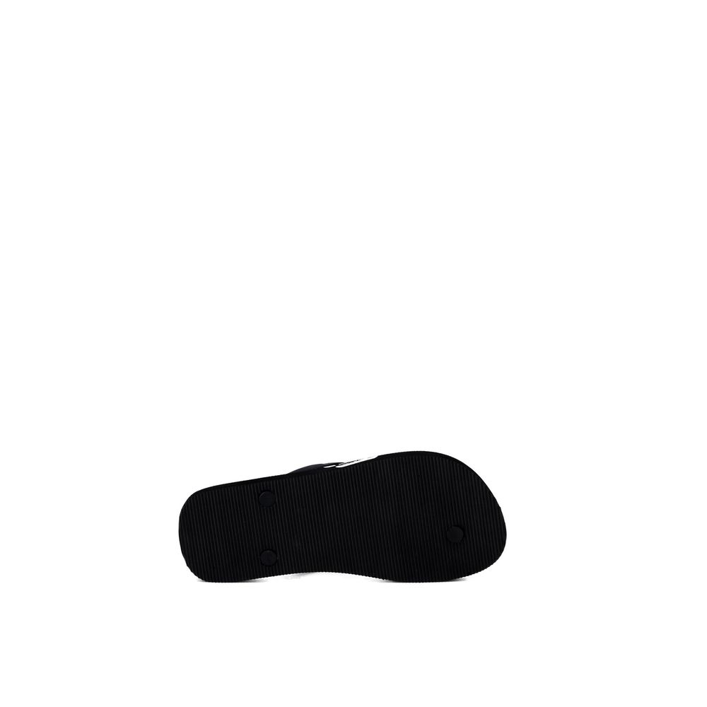 Emporio Armani Underwear Black And White Rubber Flip-Flop Sandals
